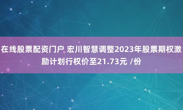 在线股票配资门户 宏川智慧调整2023年股票期权激励计划行权价至21.73元 /份