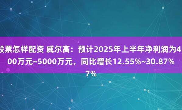 股票怎样配资 威尔高：预计2025年上半年净利润为4300万元~5000万元，同比增长12.55%~30.87%